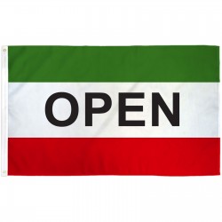Open Green 3' x 5' Polyester Flag