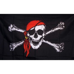 Jolly Roger Red 3'x 5' Pirate Flag