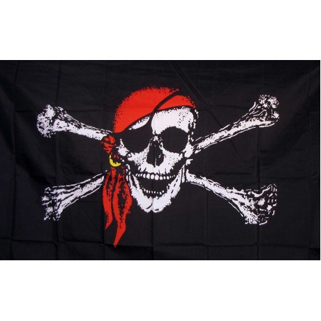 Jolly Roger Red 3'x 5' Pirate Flag