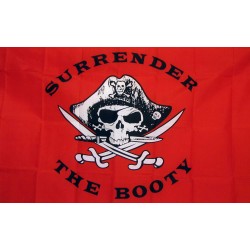 Surrender The Booty Red 3'x 5' Pirate Flag