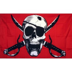 Crimson 3'x 5' Pirate Flag