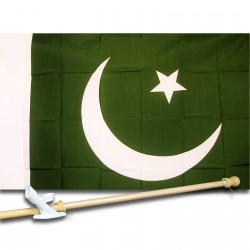 PAKISTAN COUNTRY 3' x 5'  Flag, Pole And Mount.