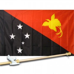 PAPUA NEW GUINPA COUNTRY 3' x 5'  Flag, Pole And Mount.