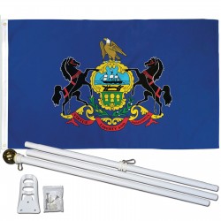 Pennsylvania State 3' x 5' Polyester Flag, Pole and Mount