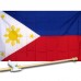 PHILIPINES COUNTRY 3' x 5'  Flag, Pole And Mount.