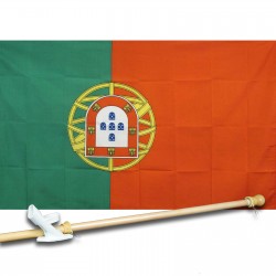 PORTUGAL COUNTRY 3' x 5'  Flag, Pole And Mount.