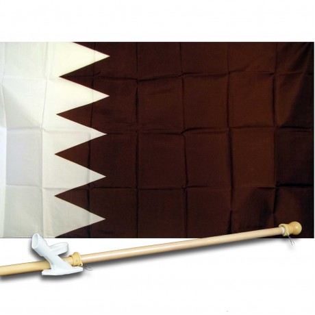 QATAR COUNTRY 3' x 5'  Flag, Pole And Mount.