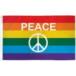 Rainbow Peace Sign 3' x 5' Polyester Flag