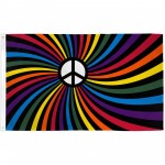 Rainbow Peace Swirl 3' x 5' Polyester Flag