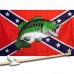 REBEL BASS 3' x 5'  Flag, Pole And Mount.