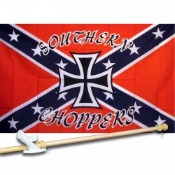 REBEL SOUTHERN CHOPPERS 3' x 5'  Flag, Pole And Mount.