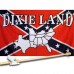 REBEL DIXIE LAND 3' x 5'  Flag, Pole And Mount.