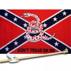REBEL DONT TREAD ON ME 3' x 5'  Flag, Pole And Mount.