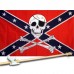 REBEL PIRATE 3' x 5'  Flag, Pole And Mount.