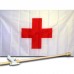 INTERNATIONAL RED CROSS 3' x 5'  Flag, Pole And Mount.