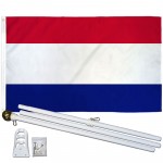 Red White Blue Stripes 3' x 5' Polyester Flag, Pole and Mount