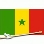 Senegal 3' x 5' Polyester Flag, Pole and Mount