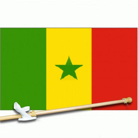 Senegal 3' x 5' Polyester Flag, Pole and Mount