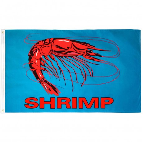 Shrimp Blue 3' x 5' Polyester Flag
