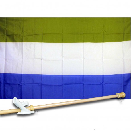 SIERRA LONE COUNTRY 3' x 5'  Flag, Pole And Mount.