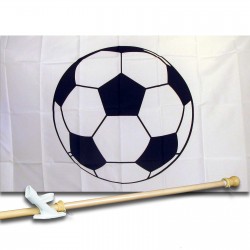 SOCCER INTERNATIONAL 3' x 5'  Flag, Pole And Mount.