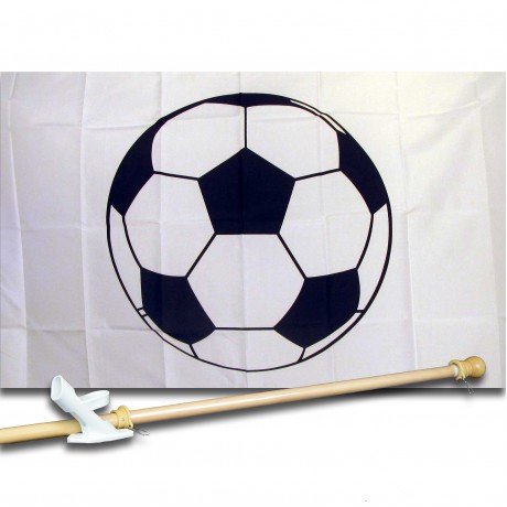 SOCCER INTERNATIONAL 3' x 5'  Flag, Pole And Mount.