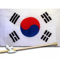 South Korea 3' x 5' Polyester Flag, Pole and Mount