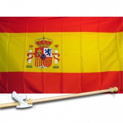 Spain 3' x 5' Polyester Flag, Pole and Mount