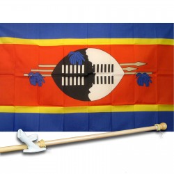 SWAZILANDCOUNTRY 3' x 5'  Flag, Pole And Mount.