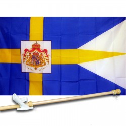 Sweden Royal 3' x 5' Polyester Flag, Pole and Mount