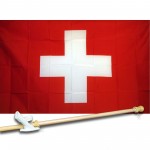 Switzerland 3' x 5' Polyester Flag, Pole and Mount