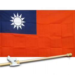 TAIWAN COUNTRY 3' x 5'  Flag, Pole And Mount.