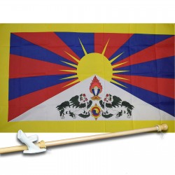 TIBET COUNTRY 3' x 5'  Flag, Pole And Mount.