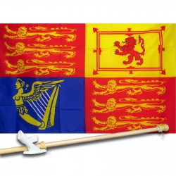 UK ROYAL STANDARD COUNTRY 3' x 5'  Flag, Pole And Mount.