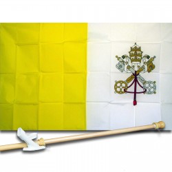 VATICAN COUNTRY 3' x 5'  Flag, Pole And Mount.