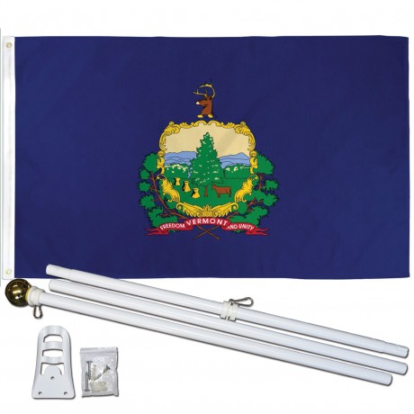 Vermont State 3' x 5' Polyester Flag, Pole and Mount