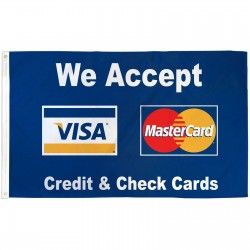 We Accept Visa & Mastercard 3' x 5' Polyester Flag