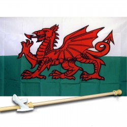 WALES COUNTRY 3' x 5'  Flag, Pole And Mount.
