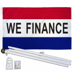 We Finance Patriotic 3' x 5' Polyester Flag, Pole and Mount