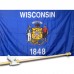 WISCONSIN 3' x 5'  Flag, Pole And Mount.