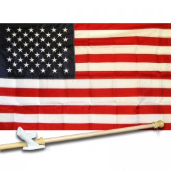 USA 5'X 8' Flag, Pole And Mount.