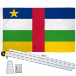 Central Africa 3' x 5' Polyester Flag, Pole and Mount