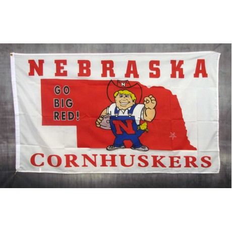 Nebraska Huskers White 3'x 5' Flag