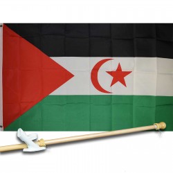 WESTERN SAHARA INTERNATIONAL 3' x 5'  Flag, Pole And Mount.