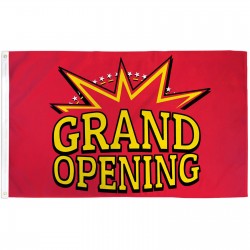 GRAND OPENING RED/YELLOW BURST 3' X 5' POLY FLAG