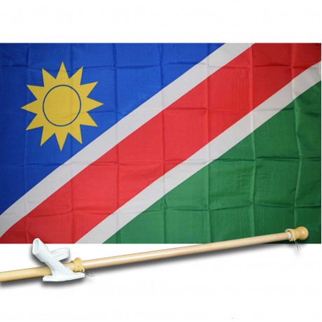 NAMIBIA COUNTRY 3' x 5'  Flag, Pole And Mount.