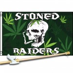Stoned Raiders 3' x 5' Polyester Flag, Pole and Mount