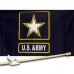 ARMY BLACK STAR (U.S.ARMY) 2' X 3'  Flag, Pole And Mount.