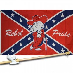 CON FEDRATE PRIDE OLE MISS 3' x 5'  Flag, Pole And Mount.