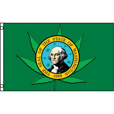 WASHINGTON / MARAJUANA STATE FLAG 3' X 5' POLY FLAG